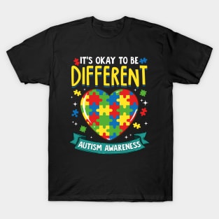 It's OK To Be Different Autism Awareness Puzzle T-Shirt